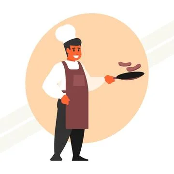 A-cook-is-preparing-a-meal Illustrazione stock