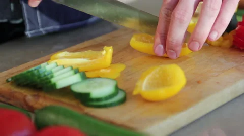 Cook preparing paprika Stock Footage 40988946