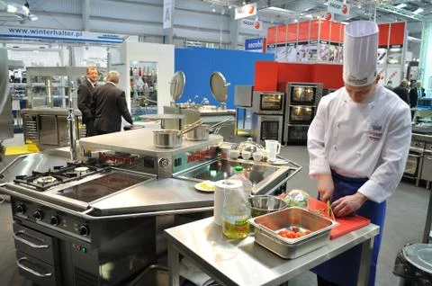 Cook preparing salad Stock Photos