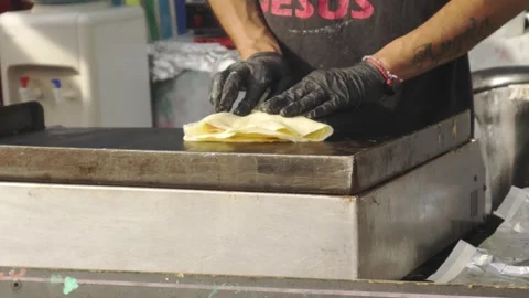 Cook preparing tortilla Stock Footage 291555714