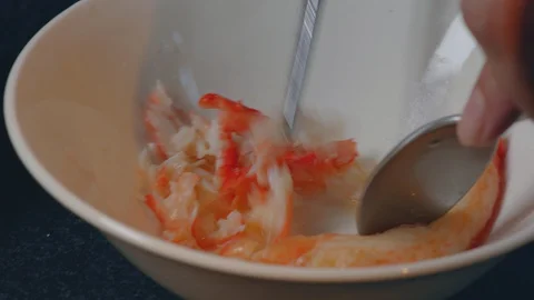 Cook Processed  prepare freshly caught crab in order Alaskan red king crab Stock Footage 129625289