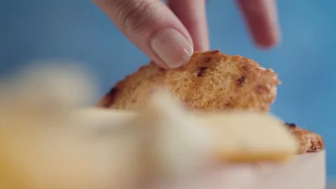 The cook puts crackers on the board Stock-Footage 131421514
