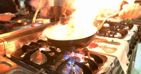 Cook in restaurant Stock Footage 122181040