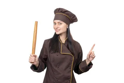 Cook with a rolling pin Stock Photos