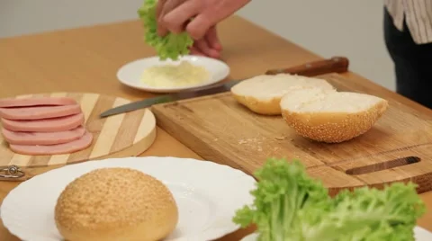 Cook, sandwich Video stock 52525041