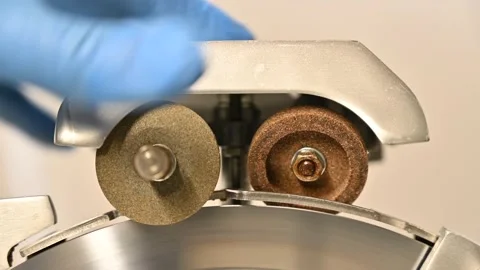 Cook sharpening Professional slicer machine for cutting products. Stock Footage 154870146