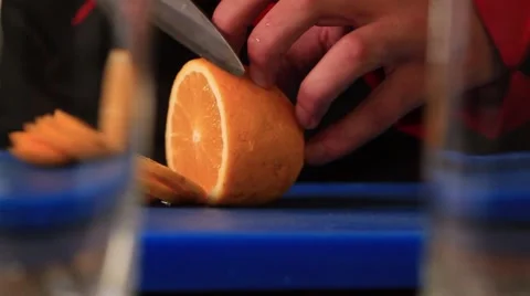 Cook sliced oranges Stock Footage 49314436