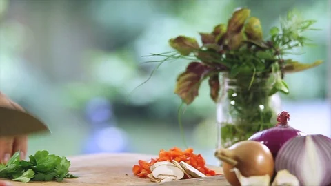  cook sliced the species with a sharp knife Stock Footage 94888736