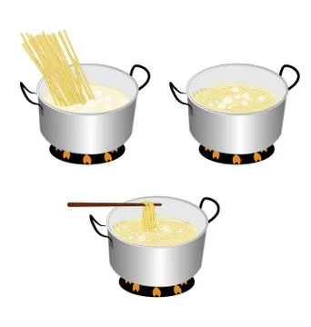 Cook spaghetti Stock Illustration