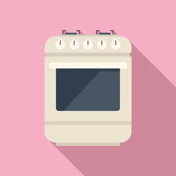 Cook stove icon flat vector. Gas cooker Stock Illustration