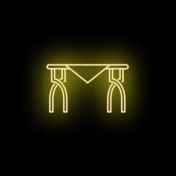 Cook table neon yellow glowing line icon Stock Illustration