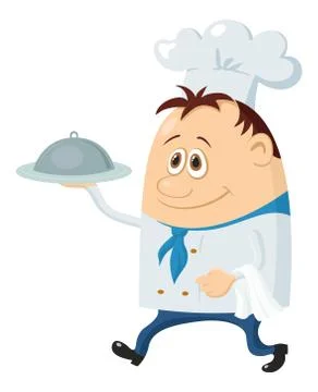 Cook with tray Stock Illustration