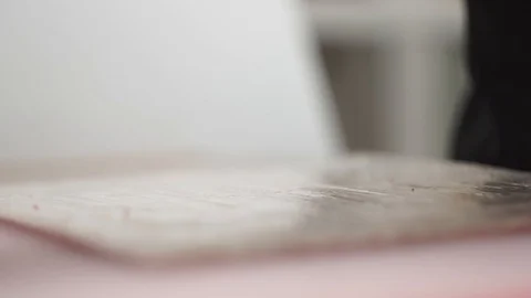 Cook twists rolls on the mat 2 Stock Footage 106670668