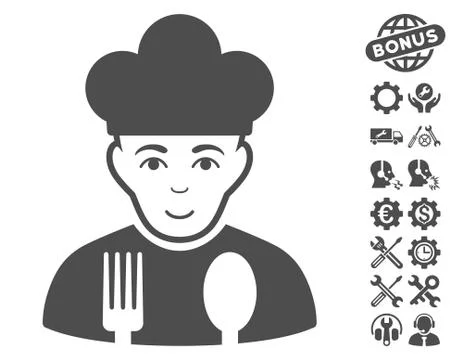 Cook Vector Icon With Tools Bonus Illustrazione stock