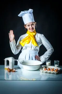 Cook waving Stock Photos