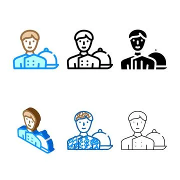 Cook worker color icon vector series Illustration