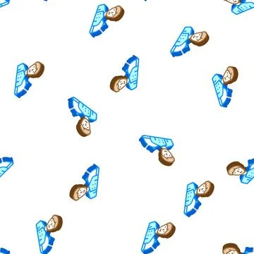Cook worker glyph icon seamless pattern color Illustrazione stock