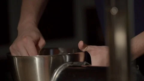 Cook working with a mince. Stock Footage 91854631