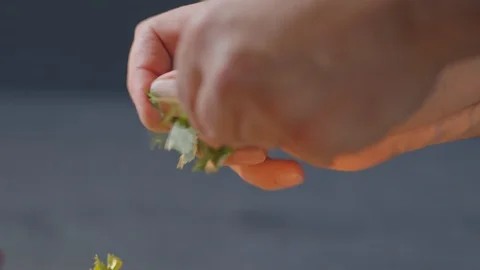 Cook works with beautiful hands in the kitchen Stock Footage 129607174