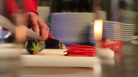 Cook zucchini cuts Stock Footage 49314326