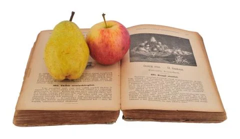 Cookbook with fruit Stock Photos