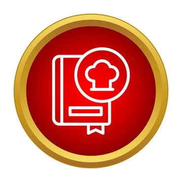 Cookbook icon with chef hat culinary recipe Stock Illustration