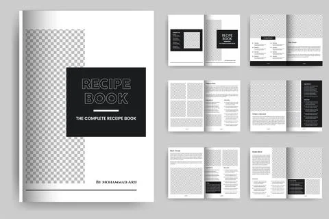 Cookbook Layout Template with Simple style and modern design, Recipe Book L.. Stock Illustration