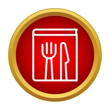 Cookbook menu icon with fork knife cutlery Stock Illustration
