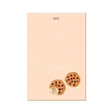 Cookbook page template. Recipe Write Template. Chocolate drop cookies Background Stock Illustration
