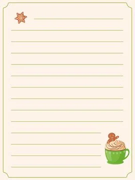 Cookbook template list for recipes, note on cooking and ingredients. Stock Illustration