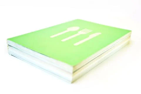 Cookbook on white background Foto stock