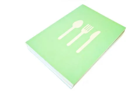 Cookbook on white background Stock Photos