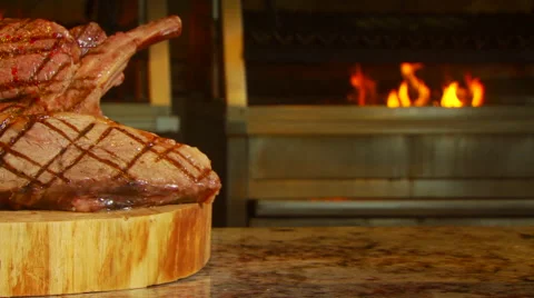 Cooked and uncooked meat Stock Footage 57815652