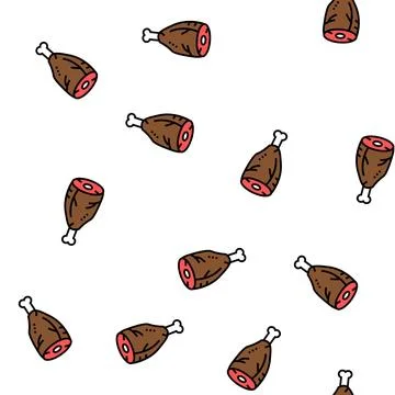 Cooked animal leg vector seamless pattern Stock Illustration