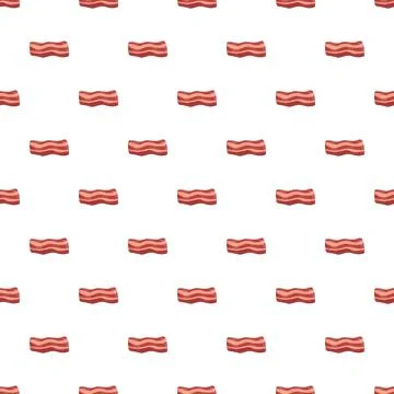 Cooked bacon strips forming repeating food pattern Illustrazione stock
