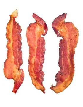 Cooked bacon strips Stock Photos