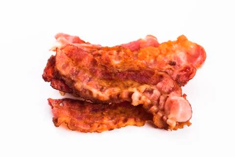 Cooked Bacon Strips Stock Photos
