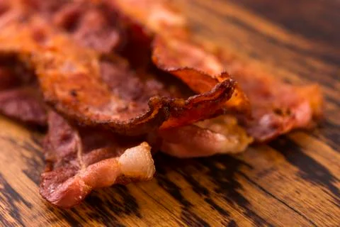 Cooked Bacon Strips Stock Photos