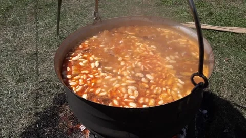 Cooked beans, food boiling beans Stock Footage 160623927