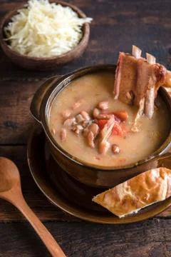 Cooked beans with ribs Stock Photos