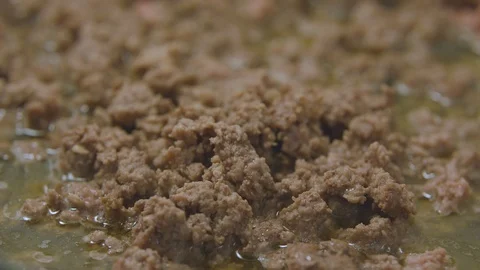 Cooked Beef in Oil Stock Footage 91225243