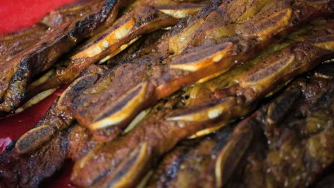 Cooked Beef Short Ribs Ready Stock Footage 341560538