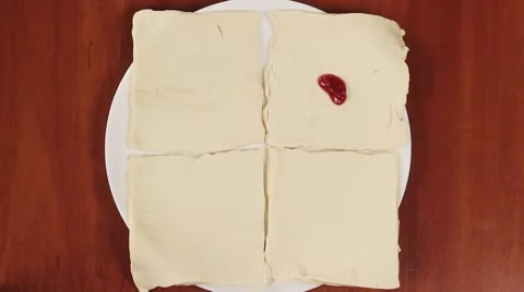 Cooked breakfast. Sandwiches with cheese and sausage. Stop a motion. Stock-Footage 59311061