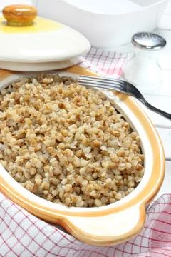 Cooked buckwheat Stock Photos