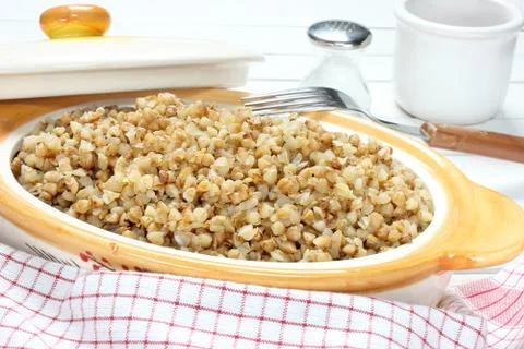 Cooked buckwheat Stock Photos
