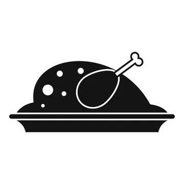 Cooked chicken icon simple vector. Roast food Ilustración de archivo