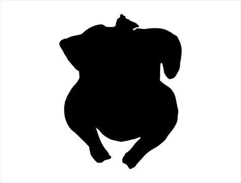 Cooked chicken silhouette vector art Stock Illustration