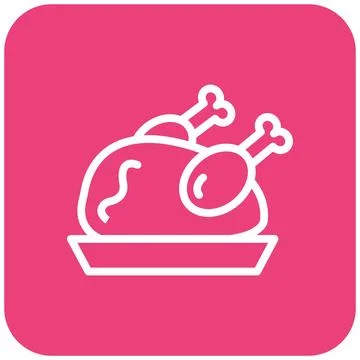 Cooked chicken Vector Icon Design Illustration Illustrazione stock