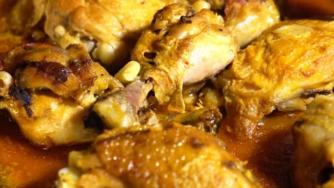 Cooked chicken is waiting to be served Stock Footage 99251281