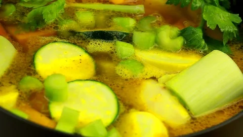 Cooked Couscous with vegetables Tasty north African Moroccan semolina Stock Footage 80324073